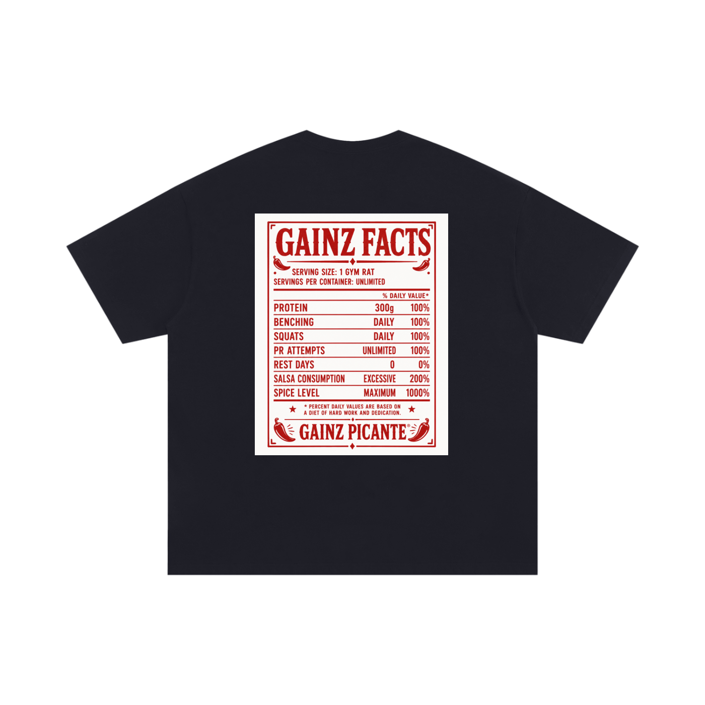 Gainz Picante Gym Tee – Mexican Fitness Streetwear