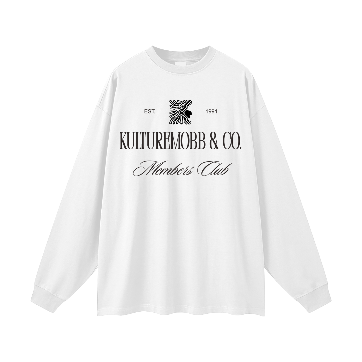 kulture mobb,white streetwear long sleeve,members only shirt,oversized street wear,urban fashion apparel,streetwear long sleeve,gym streetwear,modern streetwear