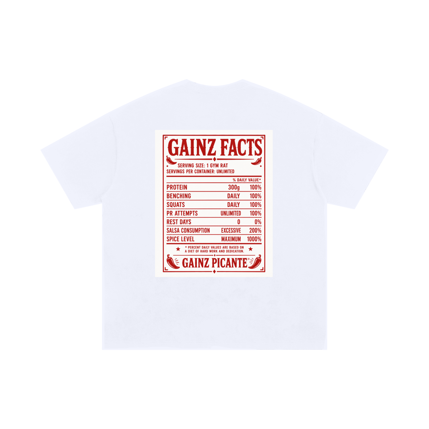Gainz Picante Gym Tee – Mexican Fitness Streetwear