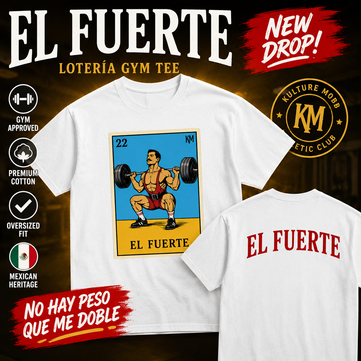 EL FUERTE Lotería Gym Shirt | Kulture Mobb Athletic Club